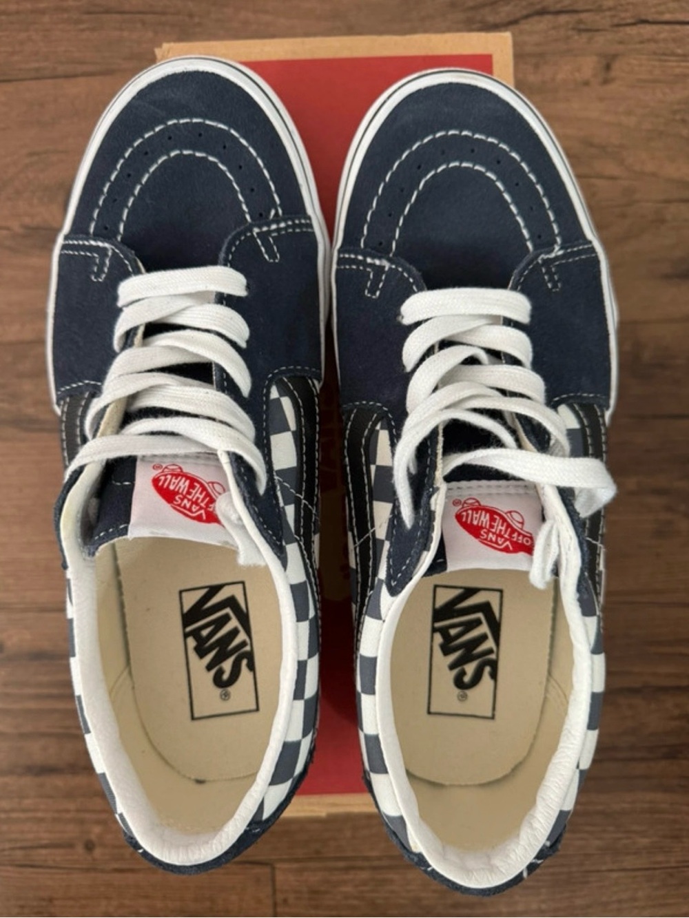 Vans Navy and White Checkerboard Sneakers